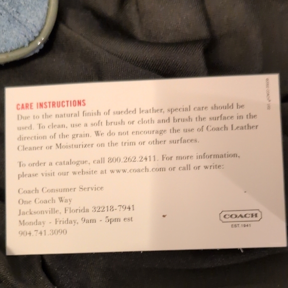 Coach Light Blue Suede Wristlet - Picture 14 of 16